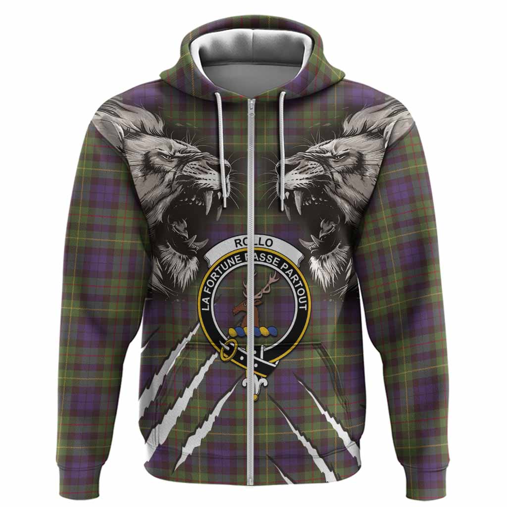 Rollo Tartan Crest Hoodie Ferocious Lion Style