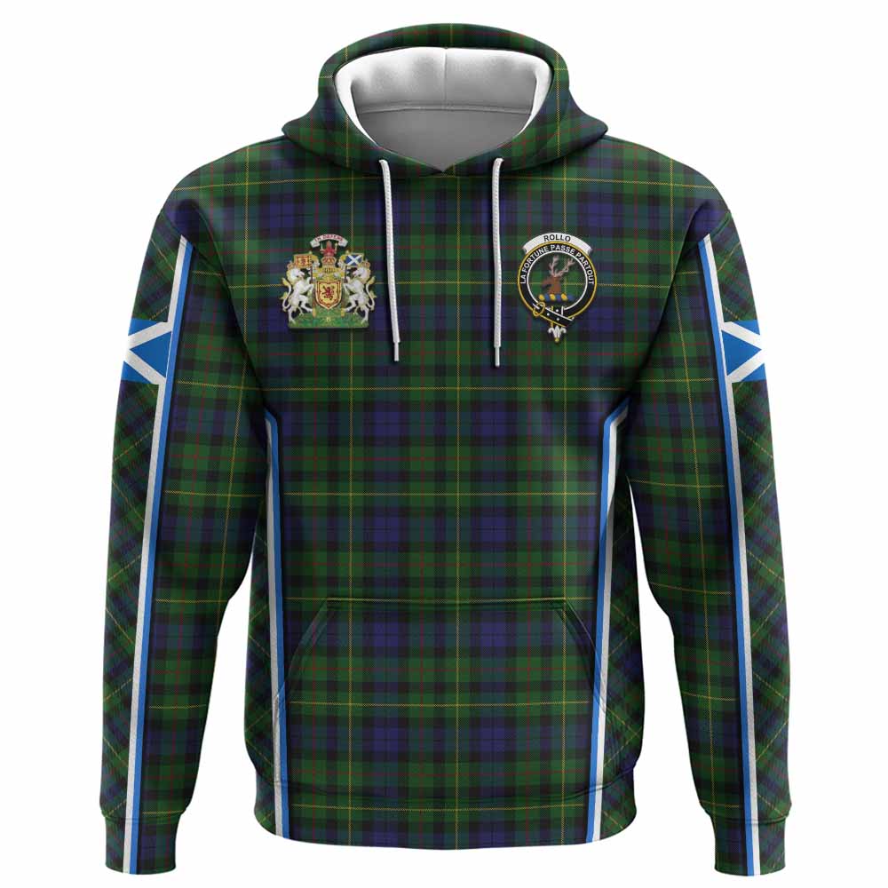Rollo Tartan Crest Hoodie Scotland Coat of Arm Flag Style - Tartan Vibes Clothing