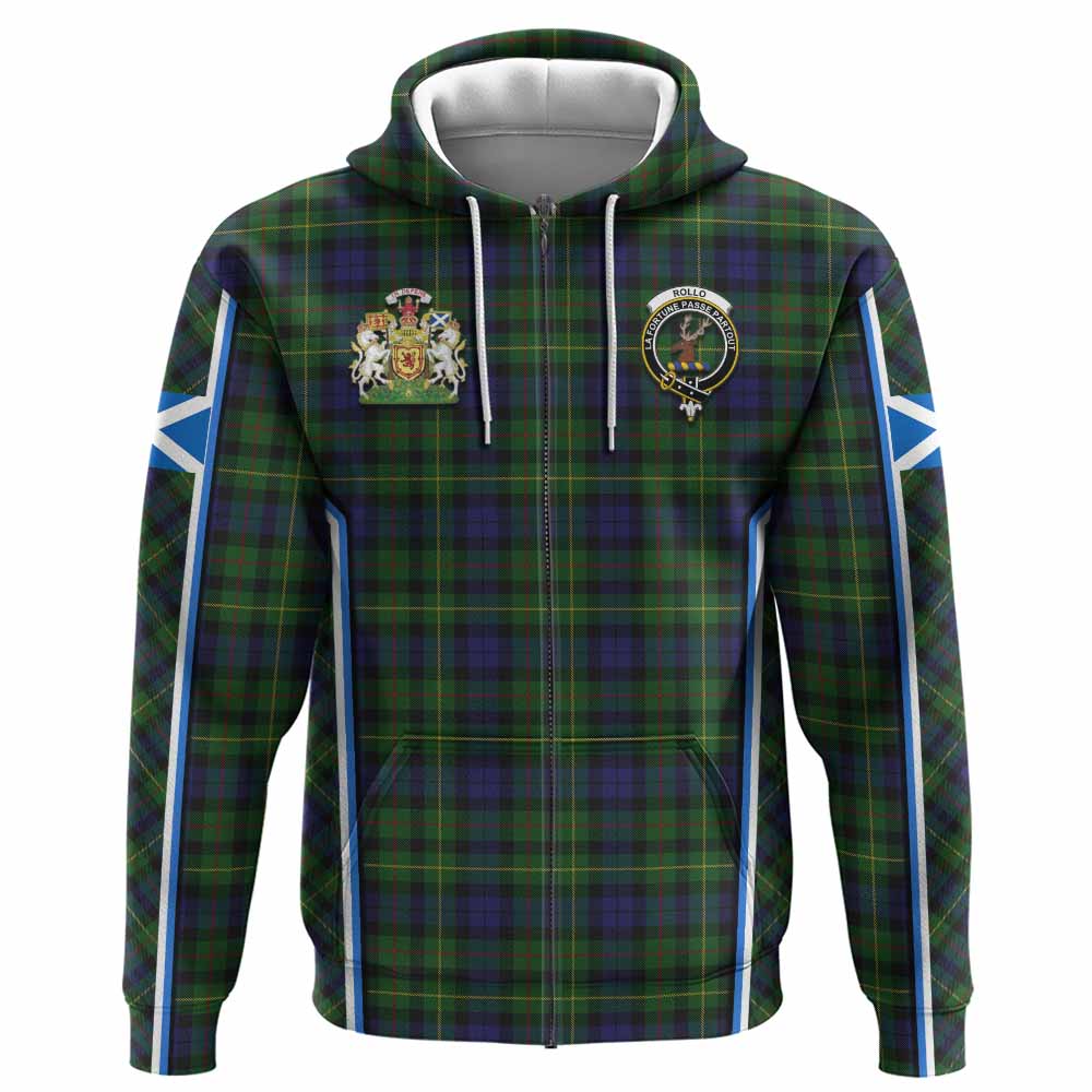 Rollo Tartan Crest Hoodie Scotland Coat of Arm Flag Style - Tartan Vibes Clothing