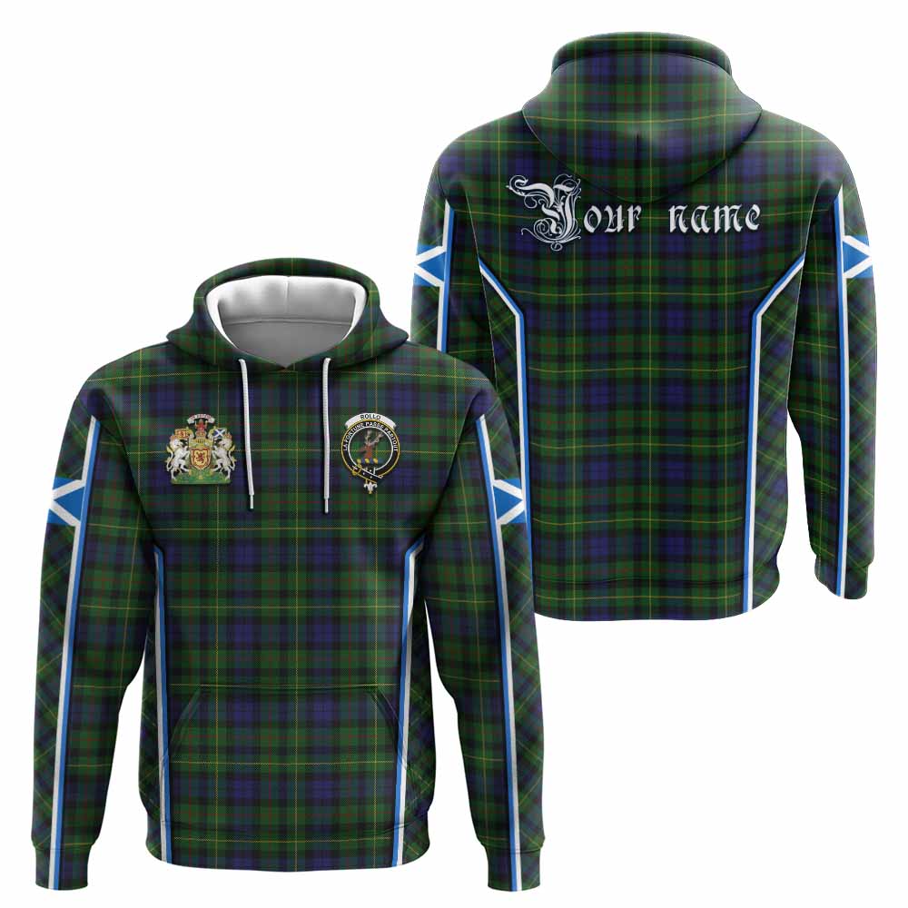 Rollo Tartan Crest Hoodie Scotland Coat of Arm Flag Style - Tartan Vibes Clothing