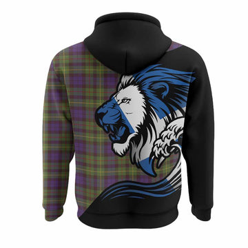 Rollo Tartan Crest Hoodie Scottish Golden Lions Wave Flow