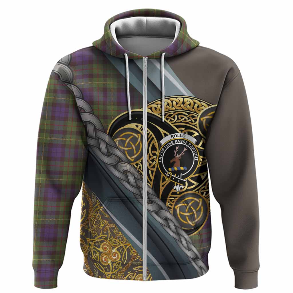 Rollo Tartan Crest Hoodie Scottish Triskele Celtic