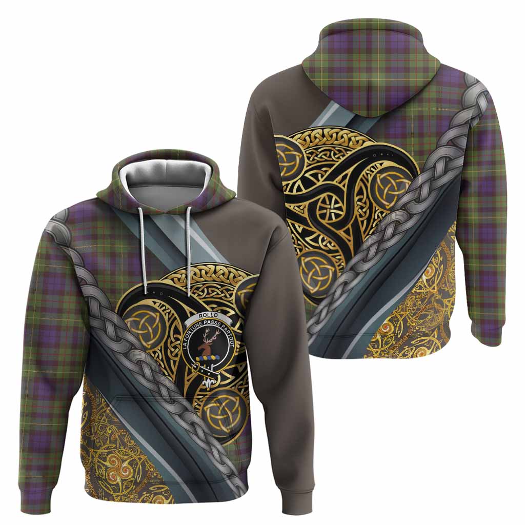 Rollo Tartan Crest Hoodie Scottish Triskele Celtic