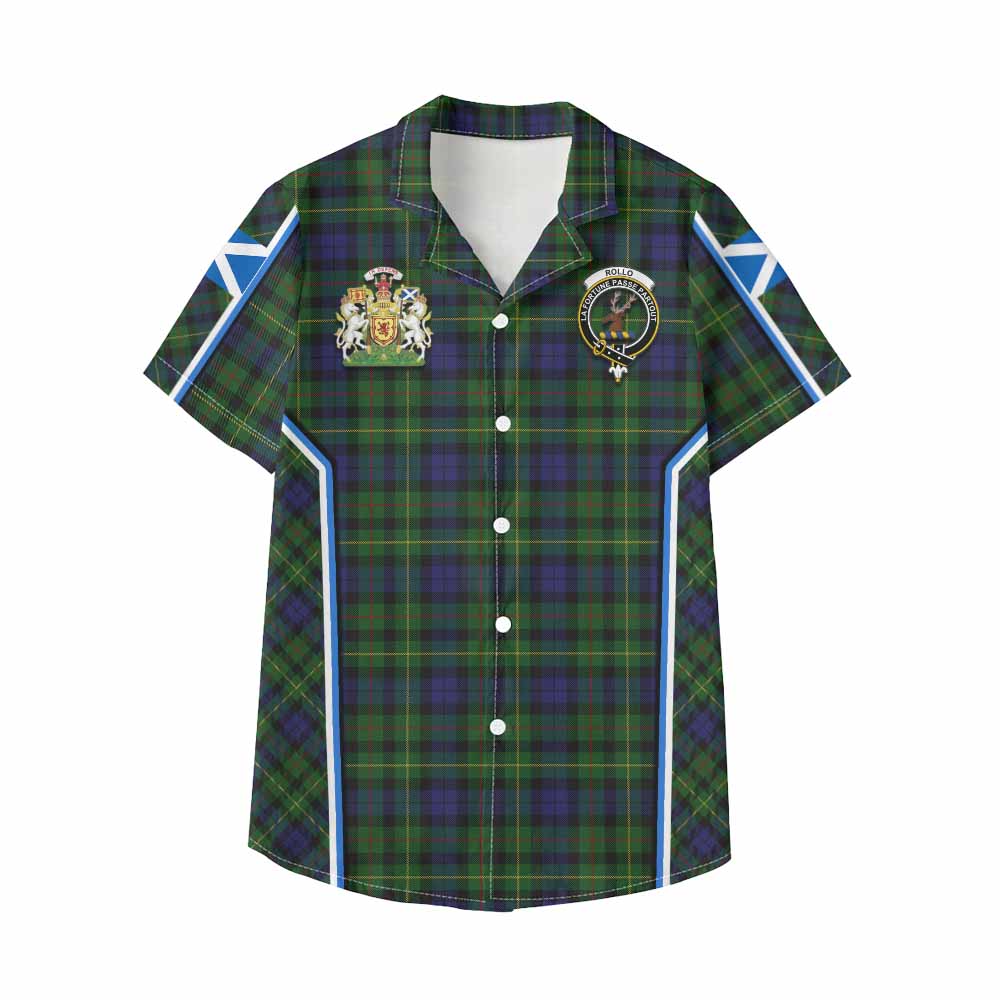 Rollo Tartan Crest Kid Hawaiian Shirt Scotland Coat of Arm Flag Style - Tartan Vibes Clothing