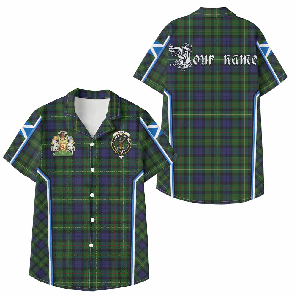 Rollo Tartan Crest Kid Hawaiian Shirt Scotland Coat of Arm Flag Style - Tartan Vibes Clothing