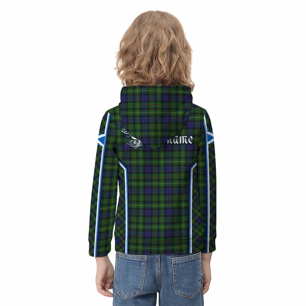 Rollo Tartan Crest Kid Hoodie Scotland Coat of Arm Flag Style - Tartan Vibes Clothing