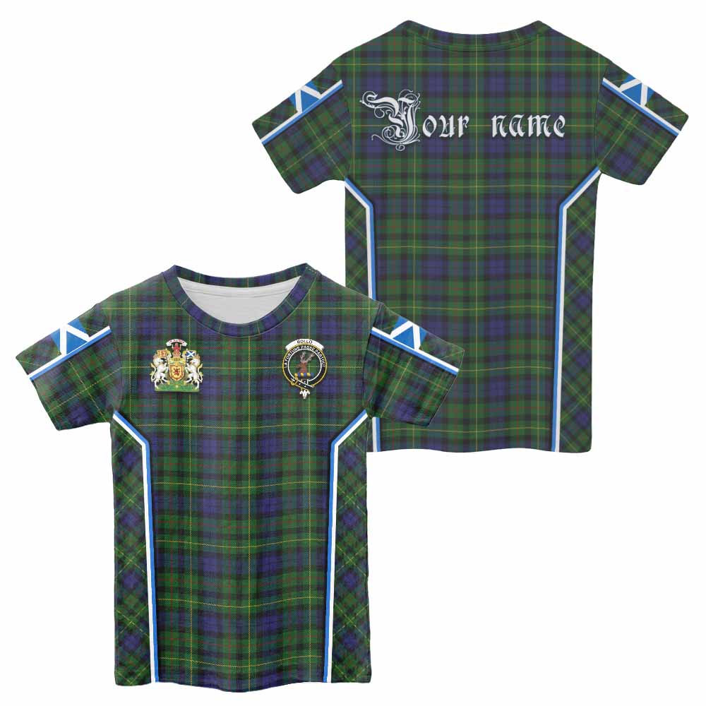 Rollo Tartan Crest Kid T-shirt Scotland Coat of Arm Flag Style - Tartan Vibes Clothing