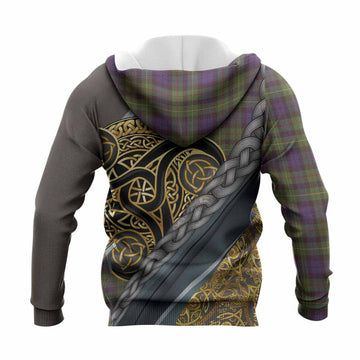 Rollo Tartan Crest Knitted Hoodie Scottish Triskele Celtic