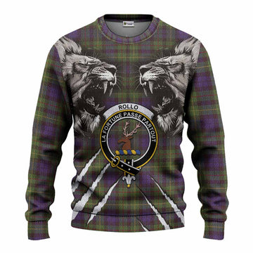 Rollo Tartan Crest Knitted Sweater Ferocious Lion Style
