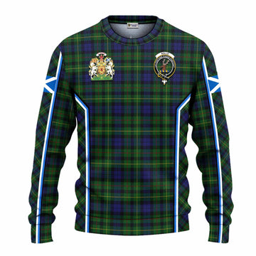 Rollo Tartan Crest Knitted Sweater Scotland Coat of Arm Flag Style