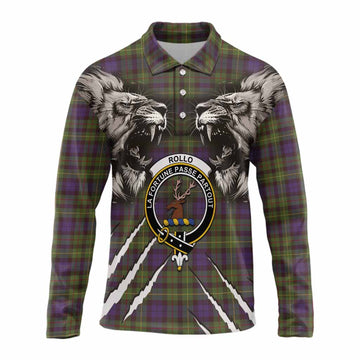 Rollo Tartan Crest Long Sleeve Polo Shirt Ferocious Lion Style