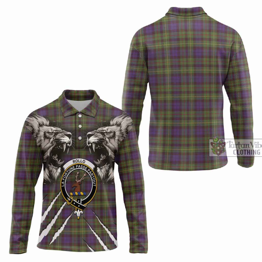Rollo Tartan Crest Long Sleeve Polo Shirt Ferocious Lion Style