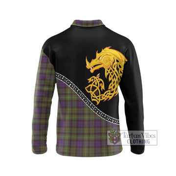 Rollo Tartan Crest Long Sleeve Polo Shirt Legendary Dragon Knot Half Style