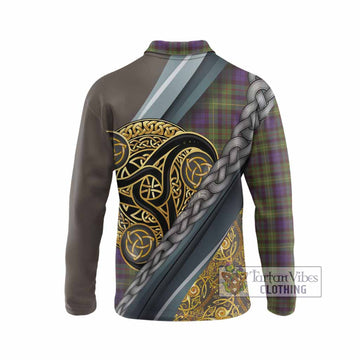 Rollo Tartan Crest Long Sleeve Polo Shirt Scottish Triskele Celtic