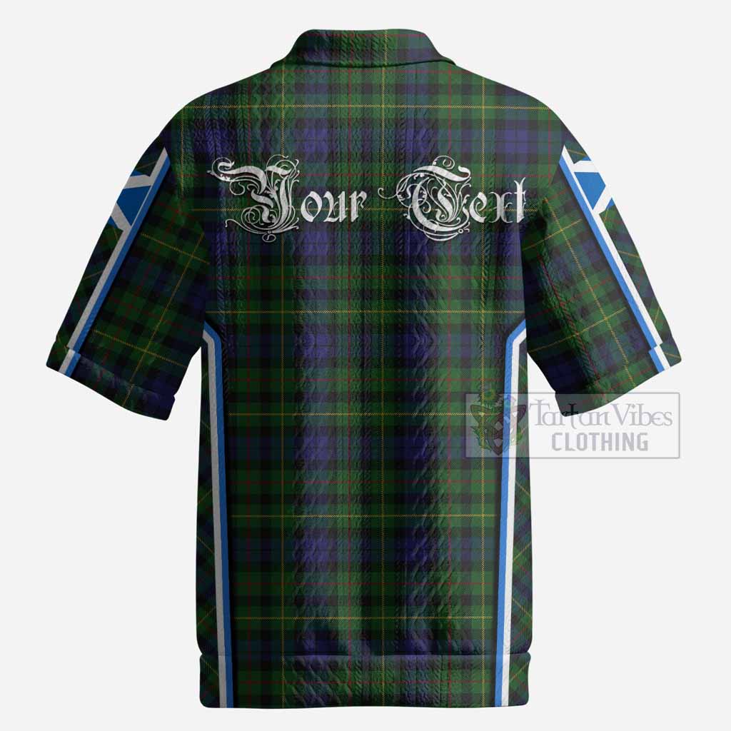 Rollo Tartan Crest Men’s Polo Sweater Top Scotland Coat of Arm Flag Style