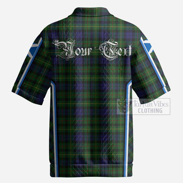 Rollo Tartan Crest Men’s Polo Sweater Top Scotland Coat of Arm Flag Style