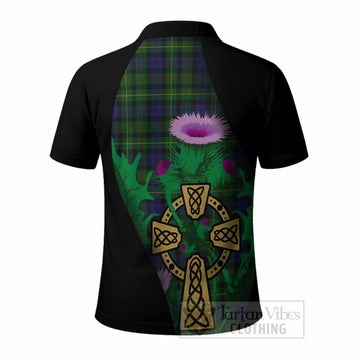 Rollo Tartan Crest Polo Shirt Celtic Cross Thistle Flowers