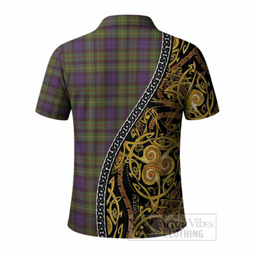 Rollo Tartan Crest Polo Shirt Celtic Knot and Triple Trickle Spiral Symbols