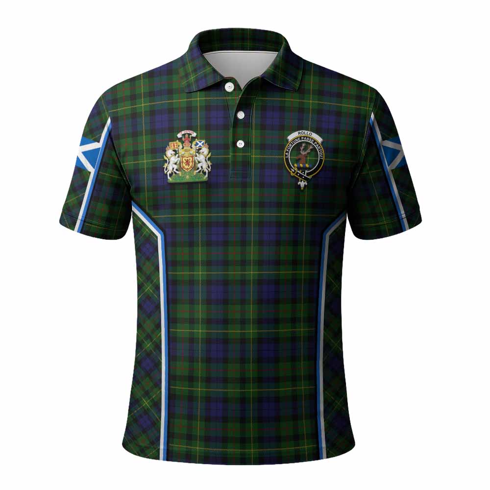 Rollo Tartan Crest Polo Shirt Scotland Coat of Arm Flag Style - Tartan Vibes Clothing
