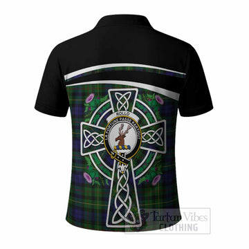 Rollo Tartan Crest Polo Shirt Scottish Thistle Celtic Cross Alba Gu Brath