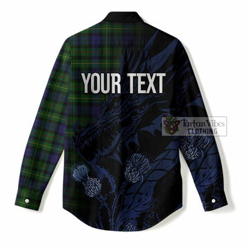 Rollo Tartan Crest Scottish Women Casual Shirt Dragon and Thistle