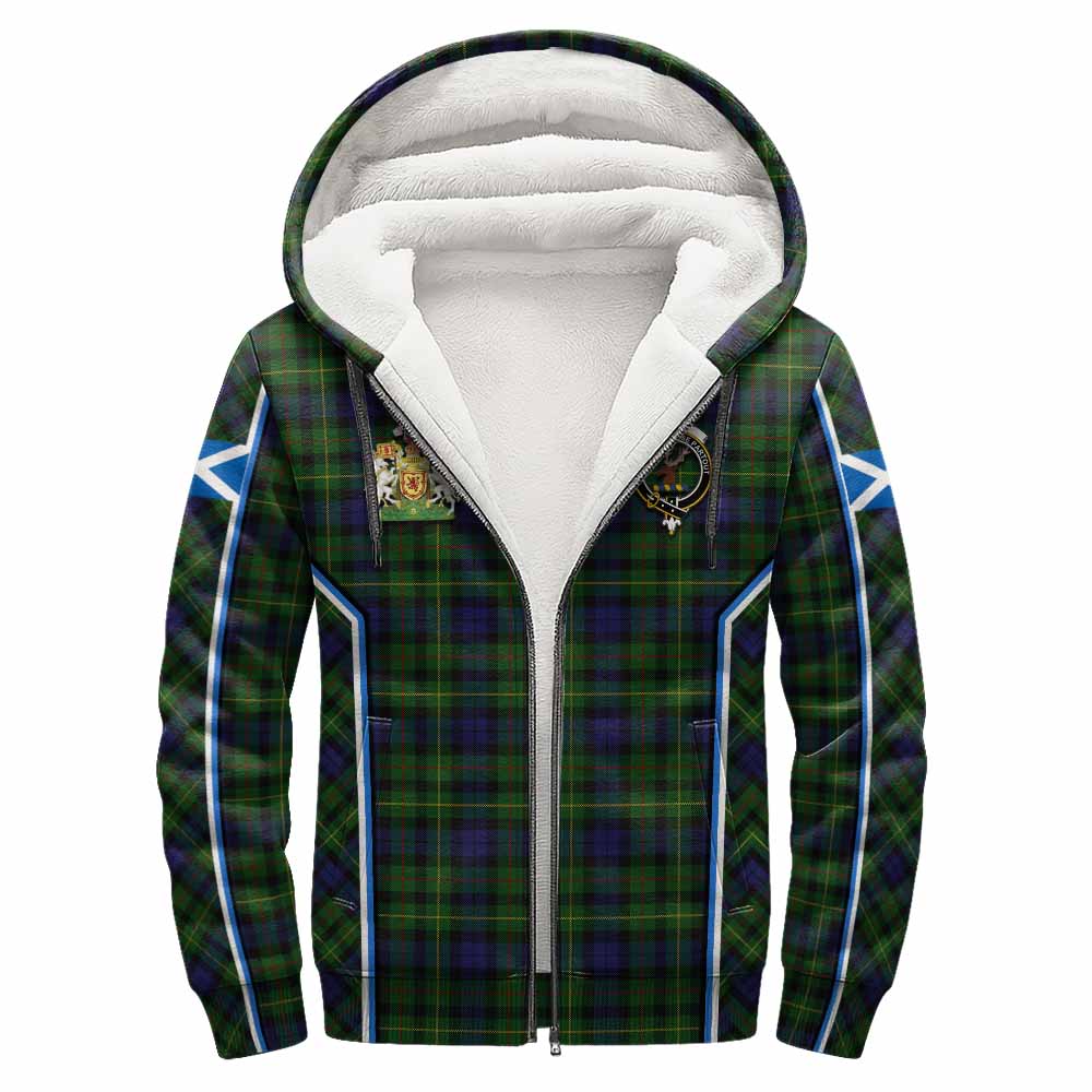 Rollo Tartan Crest Sherpa Hoodie Scotland Coat of Arm Flag Style - Tartan Vibes Clothing