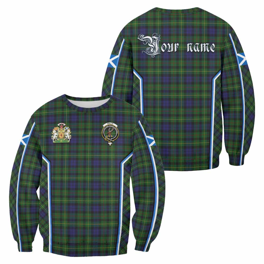 Rollo Tartan Crest Sweatshirt Scotland Coat of Arm Flag Style - Tartan Vibes Clothing