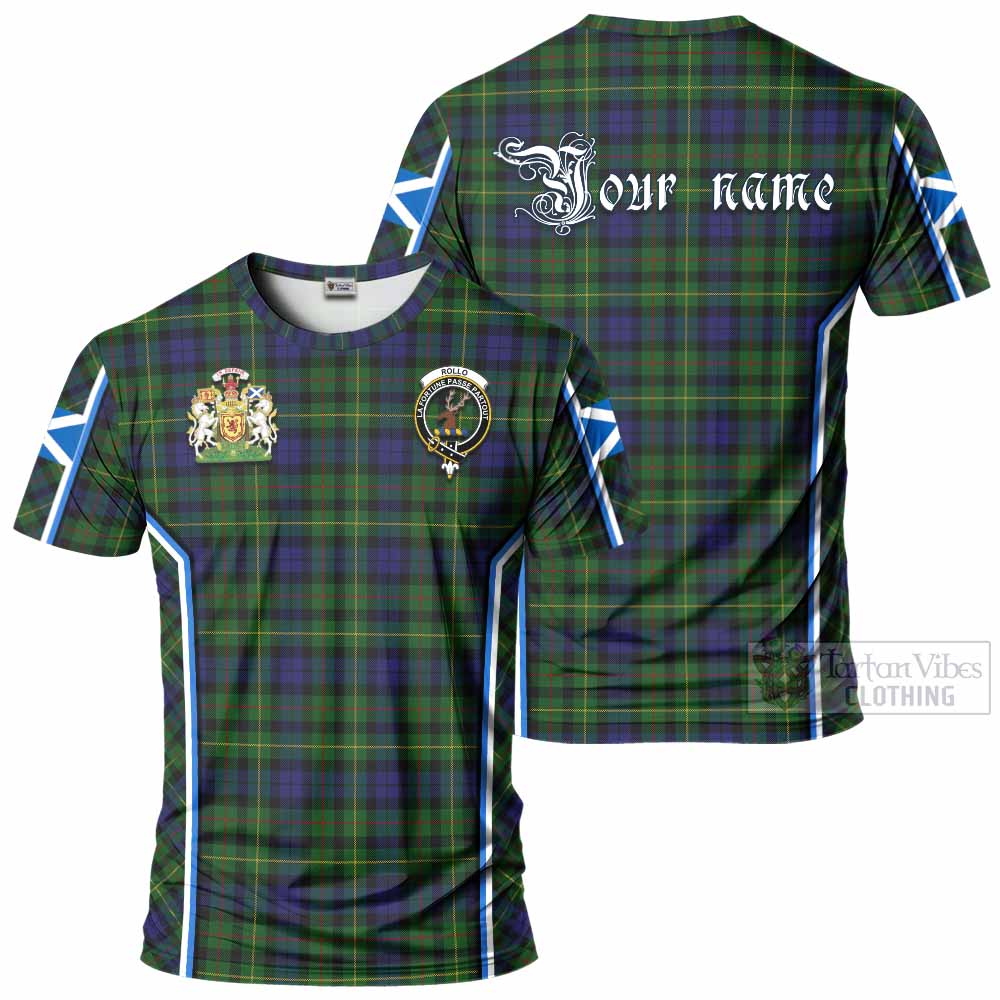Rollo Tartan Crest T-shirt Scotland Coat of Arm Flag Style - Tartan Vibes Clothing