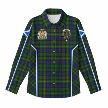 Rollo Tartan Crest Women Casual Shirt Scotland Coat of Arm Flag Style - Tartan Vibes Clothing