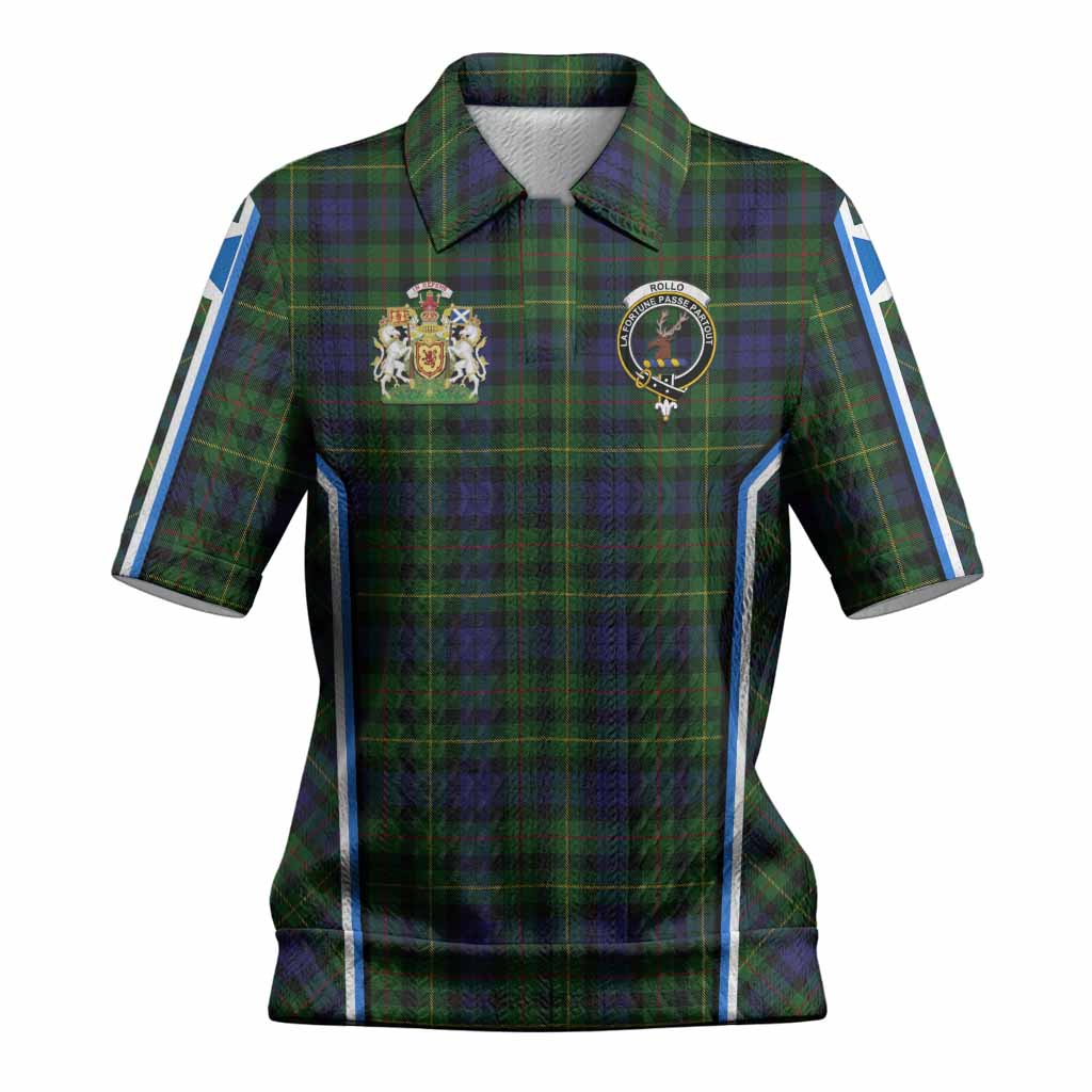 Rollo Tartan Crest Women’s Polo Sweater Top Scotland Coat of Arm Flag Style