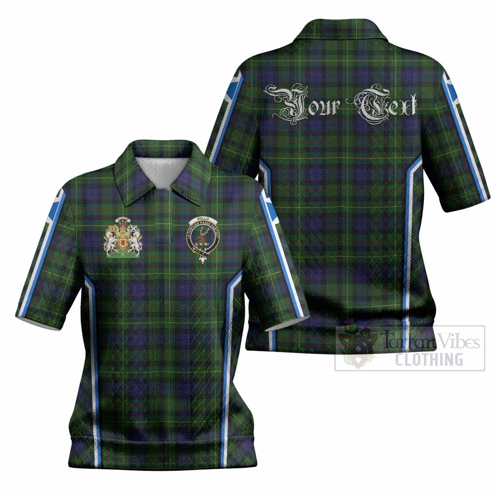 Rollo Tartan Crest Women’s Polo Sweater Top Scotland Coat of Arm Flag Style