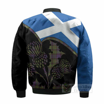 Rollo Tartan Family Crest Bomber Jacket Scotland Thistle Floral Flag Style
