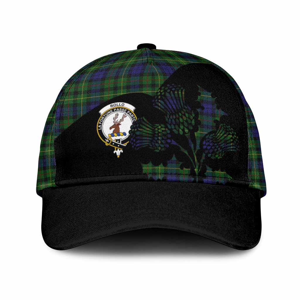 Rollo Tartan Family Crest Classic Cap Scotland Thistle Floral Flag Style