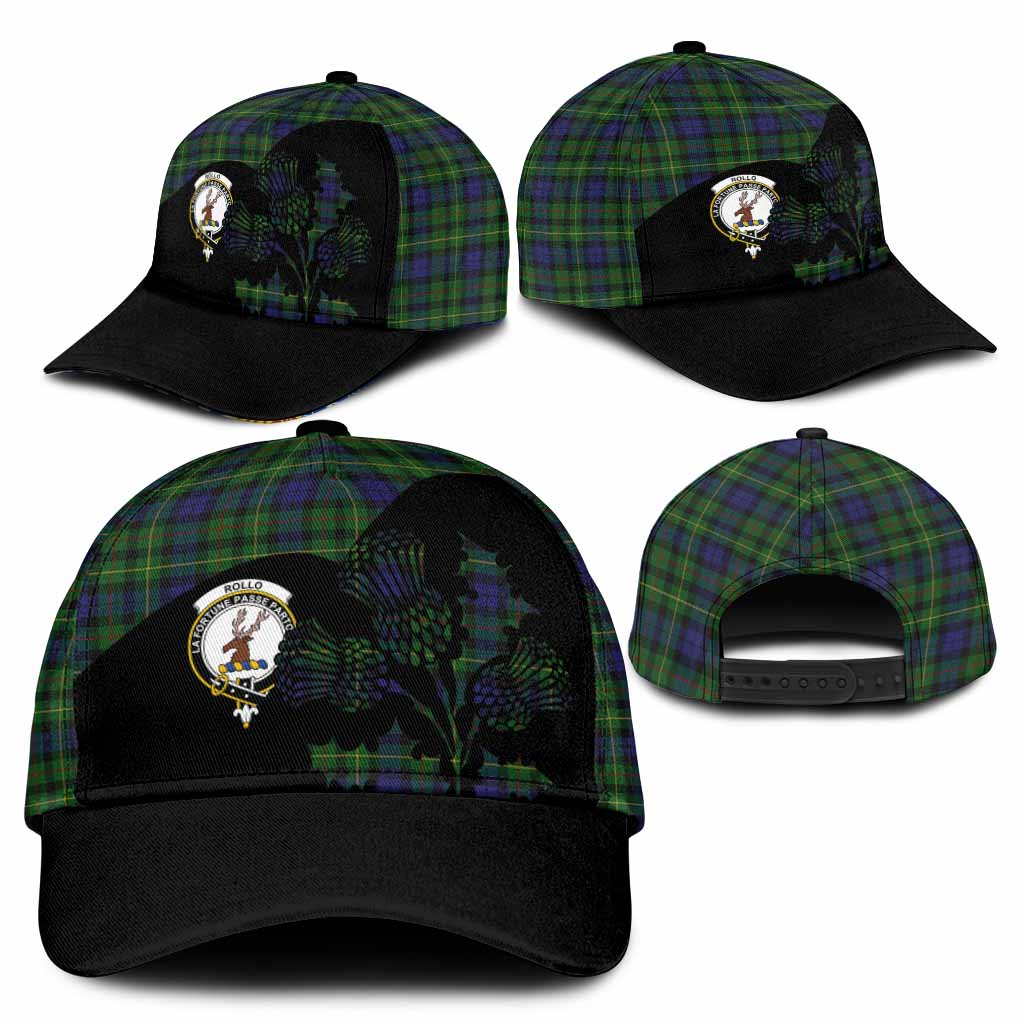 Rollo Tartan Family Crest Classic Cap Scotland Thistle Floral Flag Style