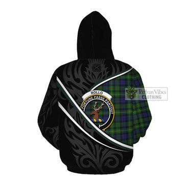 Rollo Tartan Family Crest Cotton Hoodie Celtic Scottish Thistle Floral