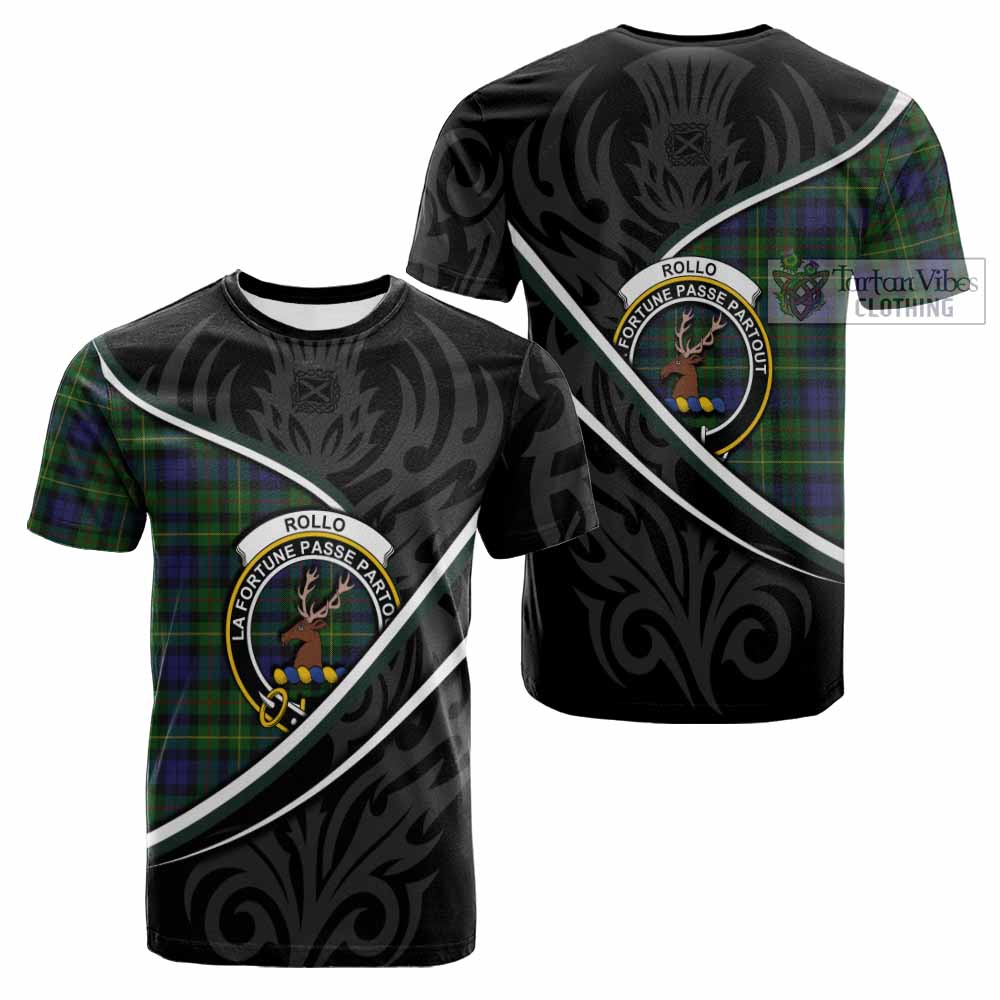 Rollo Tartan Family Crest Cotton T-shirt Celtic Scottish Thistle Floral - Tartan Vibes Clothing