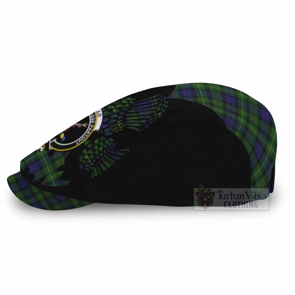 Rollo Tartan Family Crest Flat Cap, Jeff Cap Scotland Thistle Floral