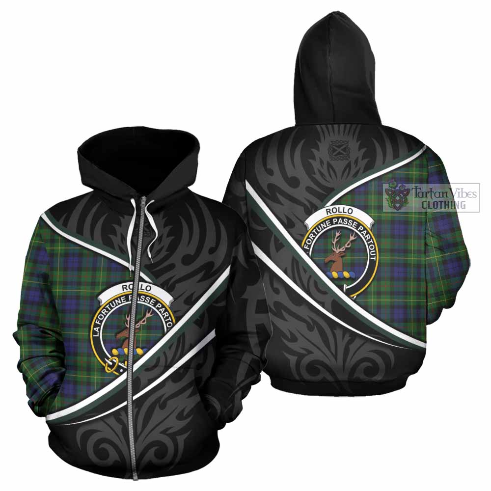 Rollo Tartan Family Crest Hoodie Celtic Scottish Thistle Floral - Tartan Vibes Clothing