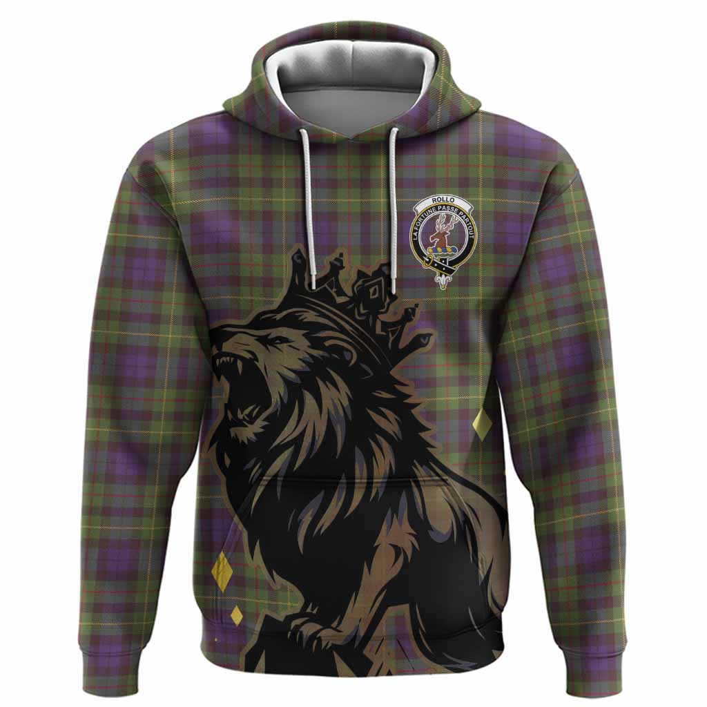 Rollo Tartan Family Crest Hoodie Crowned Lion Roaring