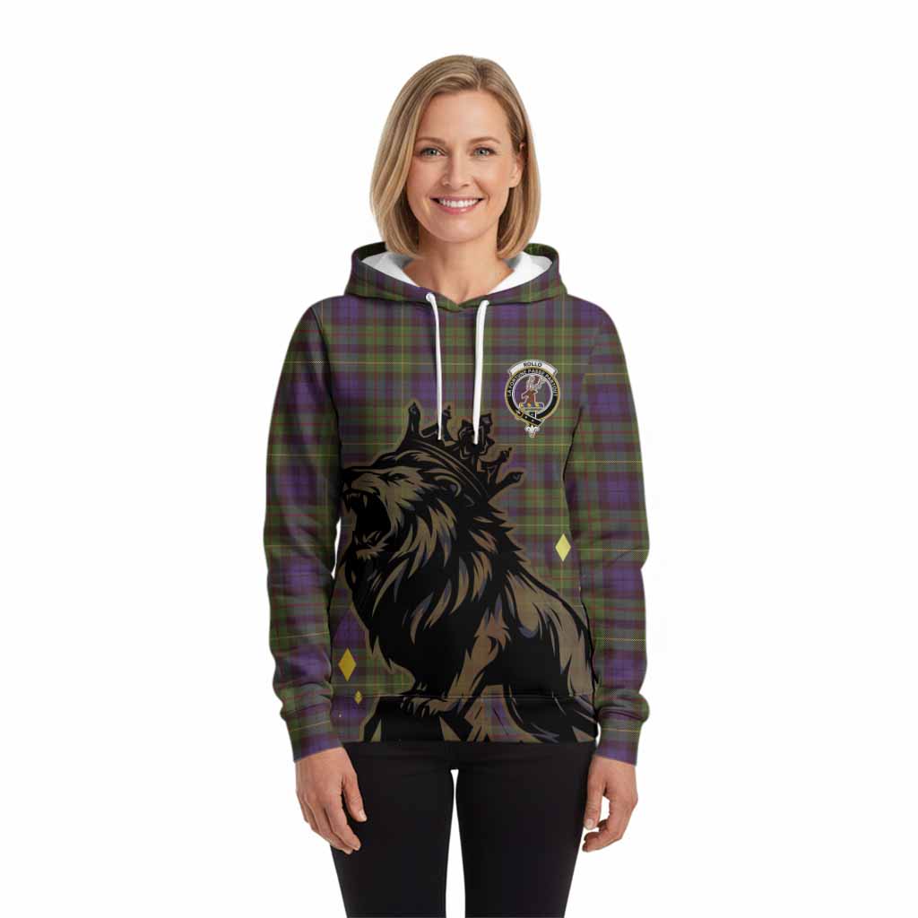 Rollo Tartan Family Crest Hoodie Crowned Lion Roaring