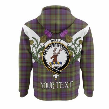 Rollo Tartan Family Crest Hoodie Scottish Burns Night Thistle Floral