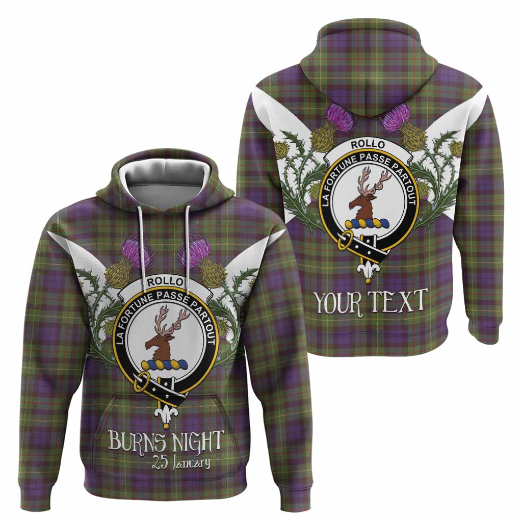 Rollo Tartan Family Crest Hoodie Scottish Burns Night Thistle Floral