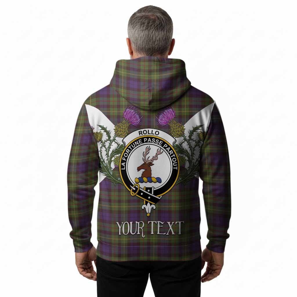 Rollo Tartan Family Crest Hoodie Scottish Burns Night Thistle Floral
