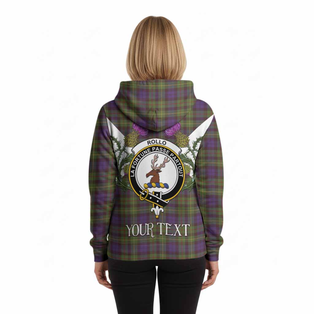 Rollo Tartan Family Crest Hoodie Scottish Burns Night Thistle Floral