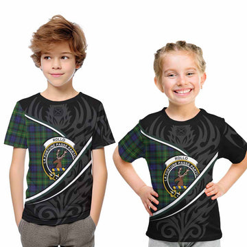 Rollo Tartan Family Crest Kid T-shirt Celtic Scottish Thistle Floral