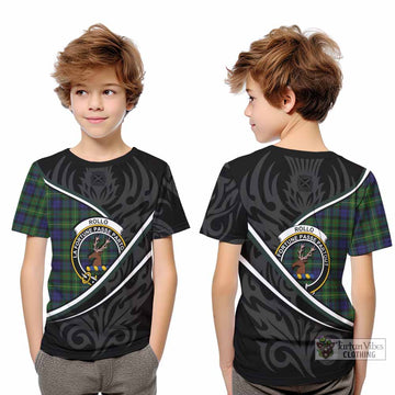 Rollo Tartan Family Crest Kid T-shirt Celtic Scottish Thistle Floral