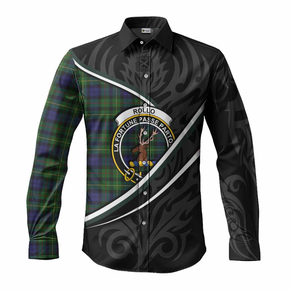 Rollo Tartan Family Crest Long Sleeve Button Shirts Celtic Scottish Thistle Floral - Tartan Vibes Clothing