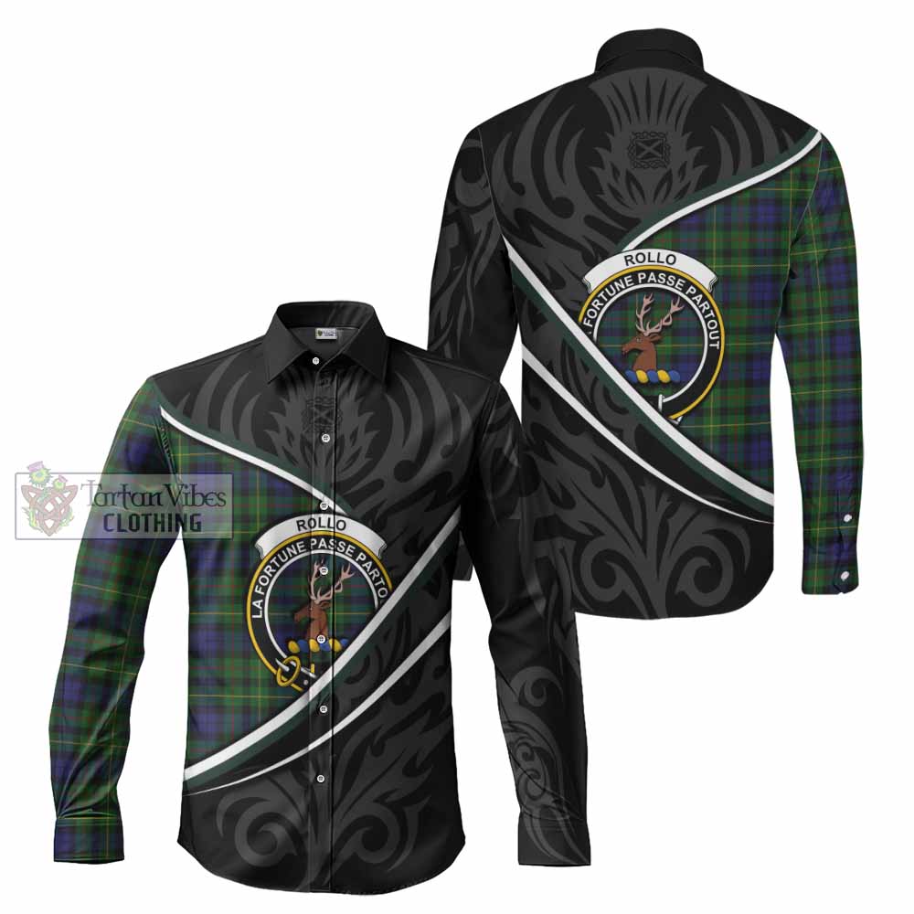 Rollo Tartan Family Crest Long Sleeve Button Shirts Celtic Scottish Thistle Floral - Tartan Vibes Clothing