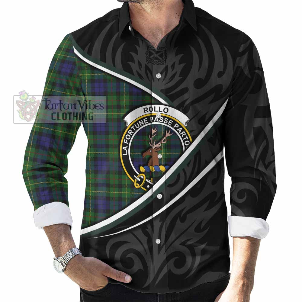 Rollo Tartan Family Crest Long Sleeve Button Shirts Celtic Scottish Thistle Floral - Tartan Vibes Clothing