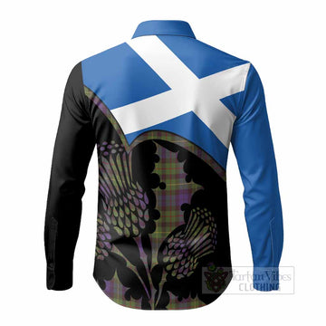 Rollo Tartan Family Crest Long Sleeve Button Shirts Scotland Thistle Floral Flag Style